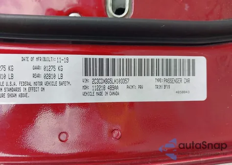 2020 Dodge Charger Sxt Rwd from USA, damaged, VIN 2C3CDXBG5LH103357